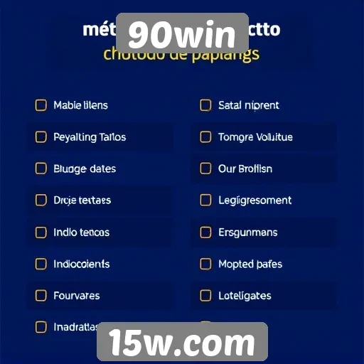 Métodos de pagamento aceitos no 90win